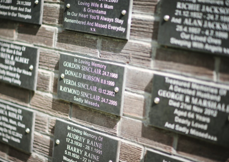 Close up of wall of Remembrance